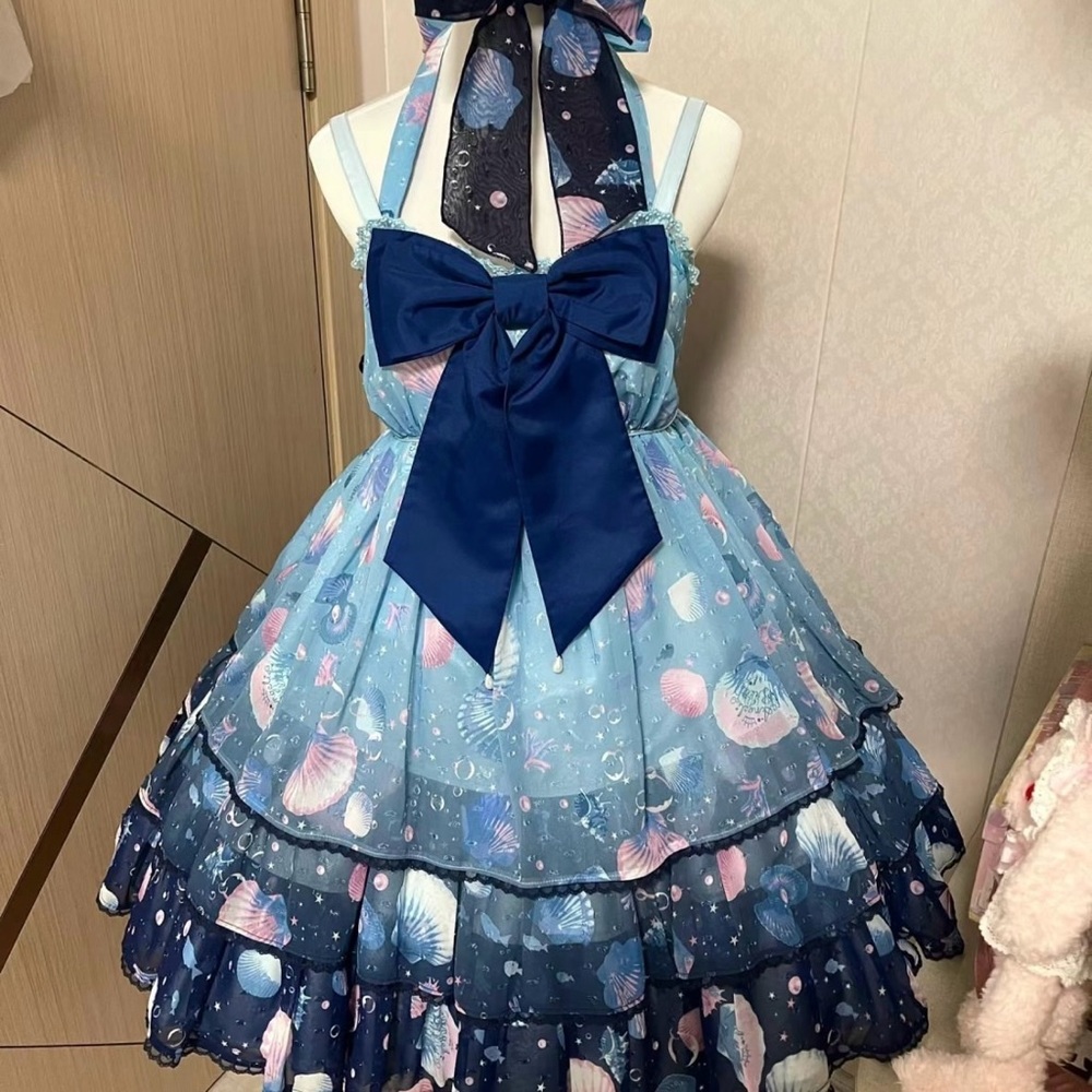 Blue Gradient color Seashell Costume